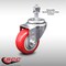 Service Caster 3.5 Inch SS Red Polyurethane Wheel Swivel 1/2 Inch Threaded Stem Caster SCC SCC-SSTS20S3514-PPUB-RED-121315 - alternate 3